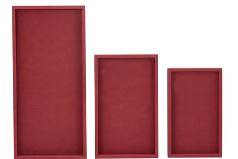 MOENA COLORBLOCK DERİ TEPSİ, KIRMIZI, KÜÇÜK BOY