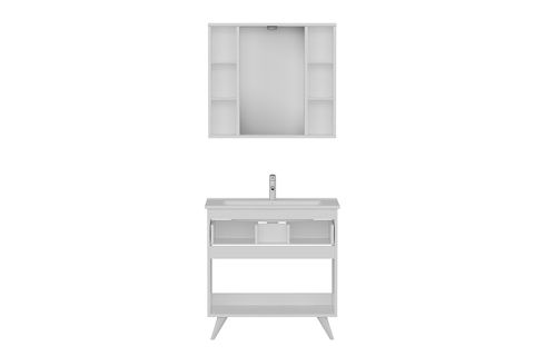 NİKA BANYO DOLABI 85CM AY2K1Ç 2K1A ETJ BEYAZ ANTRASİT