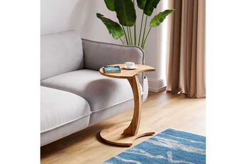 JEDI TEKERLEKLİ C SEHPA KOLTUK SEHPASI, ÇAM