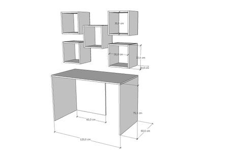 ÇOK FONKSİYONLU MODERN ÇALIŞMA MASASI, MODÜLER