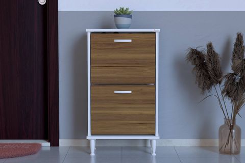 UMAY AYAKLI 52 CM 2 DÜŞER KAPAKLI AYAKKABILIK, CEVİZ