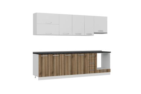 MİNAR EZGİ 280 CM MUTFAK DOLABI BEYAZ DORE 280-D8