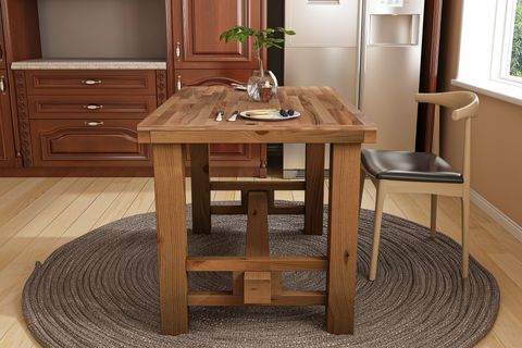 GİVAYO WOOD'S LARİSSA MASİF AHŞAP YEMEK MASASI, CEVİZ, 120X80