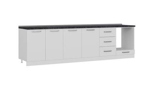 MİNAR 300 CM MUTFAK DOLABI BEYAZ 300-B4-ALT MODÜL