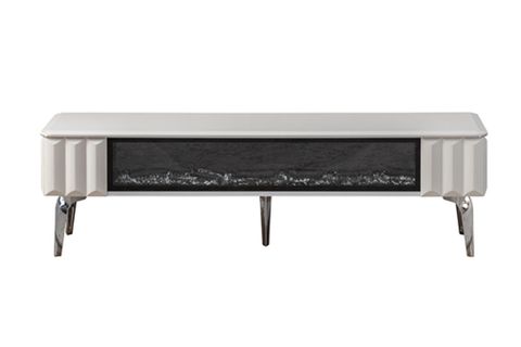 LOFT ŞÖMİNELİ TV ÜNİTESİ,  EKRU, 160 CM
