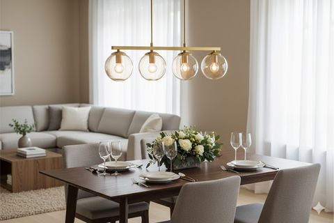 İREM DÖRTLÜ SIRALI AVİZE, ESKİTME GOLD BAL