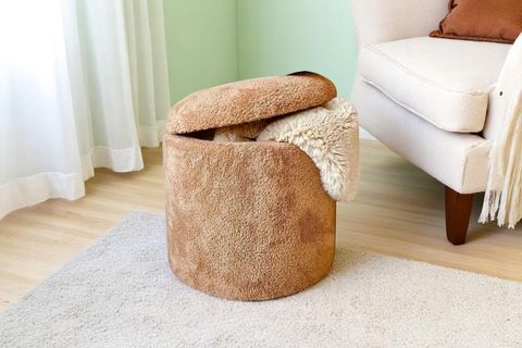 MİNTS TEDDY SANDIKLI SİLİNDİR PUF, CAMEL