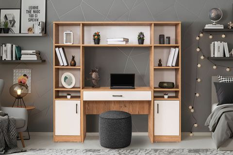 DEKA 2 KİTAPLIKLI ÇALIŞMA MASASI, CEVİZ