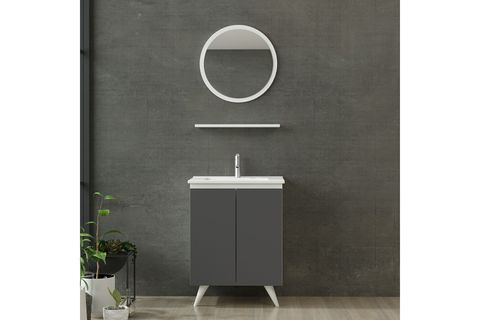 NİKA BANYO DOLABI 65CM AY2K 1YA1R ETJ BEYAZ ANTRASİT