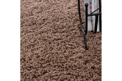 SHAGGY HALI, KARE, AÇIK KAHVE, 140X140