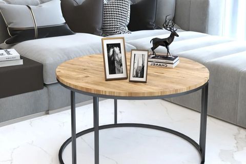 TUBİHOME SEHPA TAKIMI, SİYAH AYAK, AHŞAP