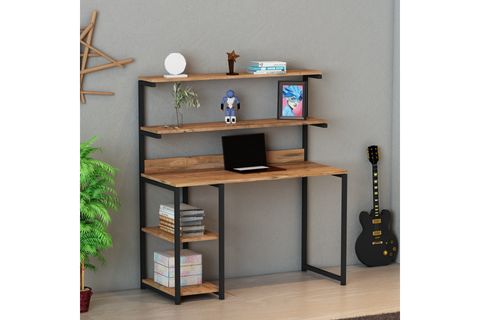 LUX RAFLI METAL KİTAPLIKLI ÇALIŞMA MASA OFİS EV