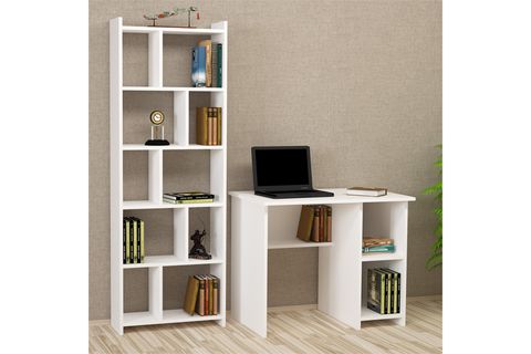 KALENDER DEKOR AVEL SNOW BİLGİSAYAR VE ÇALIŞMA MASASI TAKIMI, BEYAZ, 90 CM, AVS01