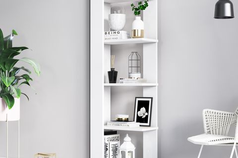 OCASSO REETA KÖŞE KİTAPLIK, BEYAZ MERMER DESEN
