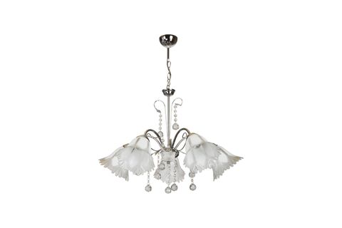 VENON AYDINLATMA LÜLE BEŞLİ CT AVİZE, KROM CAM SAVURMA