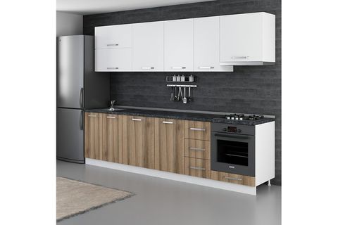 MİNAR LOTUS 290 CM MUTFAK DOLABI BEYAZ DORE 290-D8