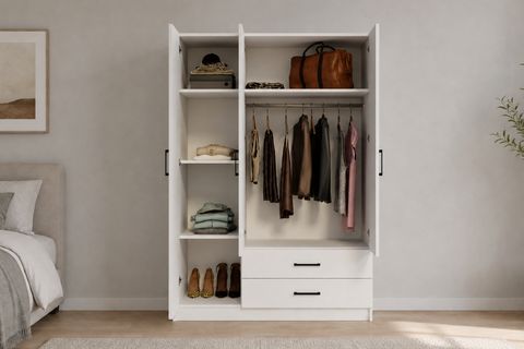 YAMAN GARDIROP, BEYAZ, 120 CM