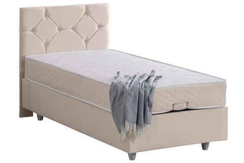 GLAMİS BAZA BAŞLIK VE LETTO YATAK SETİ, KREM, 90X190