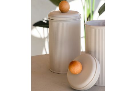 THE MİA STRİPE ÇAY KAHVE ŞEKER KAVANOZU BEJ 1,20 LT