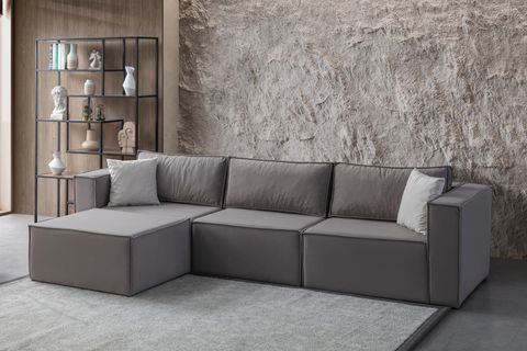 MİLLER SIRT MİNDERLİ KÖŞE KOLTUK, KADİFE, VİZON