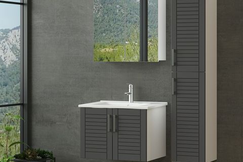 VERA BANYO DOLABI 65CM AS2K+2K2A+ETJ+BOY BEYAZ ANTRASİT