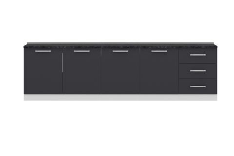MİNAR 300 CM MUTFAK DOLABI BEYAZ ANTRASİT 300-A3-ALT MODÜL