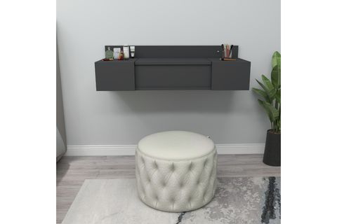 ZAKKUM RAFLI AYNALI DUVARA MONTE  MAKYAJ MASASI, ANTRASİT