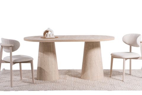 LİNG TRAVERTEN BASKI MDF YEMEK MASASI