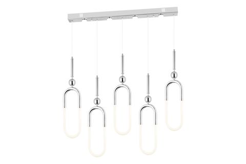THİSTED BEŞLİ SIRALI LED AVİZE, KROM