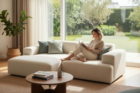 ELSA KETEN MİNİ KÖŞE KOLTUK, SOL KÖŞE, KIRIK BEYAZ