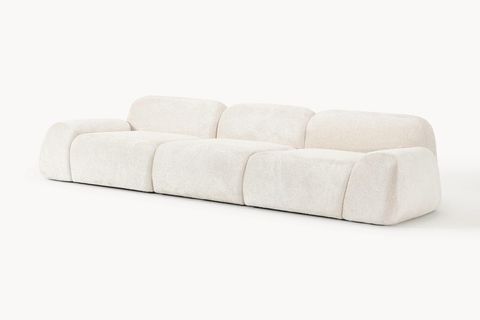 ROSE BUKLE MODÜLER ÜÇLÜ KOLTUK, BEYAZ