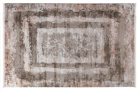 ATLAS HALI FRAPE FP02B KAHVE KREM TURUNCU MODERN SALON HALISI 100X200