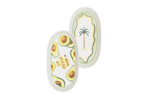 THE MİA ITALİAN SUMMER OVAL SERVİS TABAĞI 2Lİ 29 CM