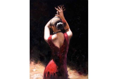 TABLOSAN İSPANYOL DANSÇI KADIN YAĞLI BOYA DOKULU KANVAS TABLO, 20X30, B06005