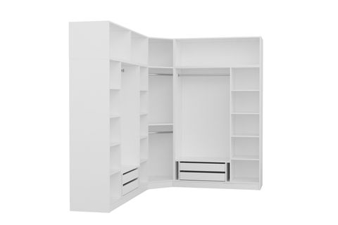 KALE MENTEŞELİ DOLAP, 8 KAPAKLI, BEYAZ, 235 CM