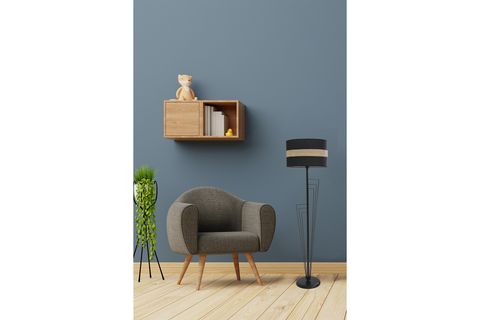 LUMEXX KELEBEK SİLİNDİR 02 RATTAN ABAJURLU LAMBADER, SİYAH