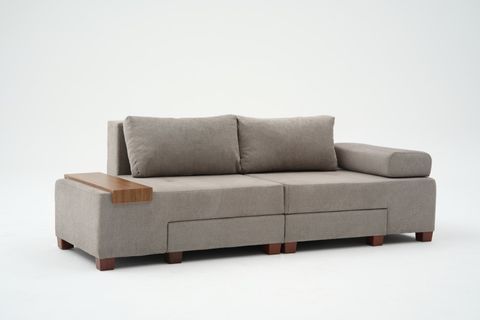 PERENNA YATAKLI ÜÇLÜ KOLTUK, ŞÖNİL, GRİ