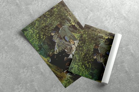 LUNCHEON ON THE GRASS AHŞAP ÇERÇEVELİ TABLO, 50X70