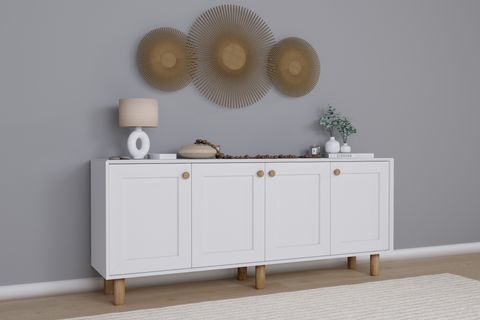 BOHEM SERİSİ NATURA KONSOL, BEYAZ, 180 CM