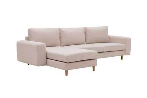 MERLİN MİNİ KÖŞE KOLTUK, NATUREL AYAK, KALIN KOL, ŞÖNİL KUMAŞ, KREM