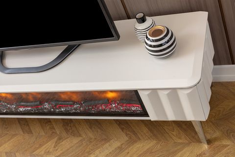 LOFT ŞÖMİNELİ TV ÜNİTESİ,  EKRU, 160 CM