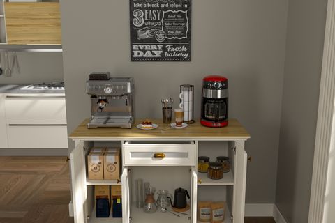 VALENA KAHVE KÖŞESİ AİRFRY DOLABI, 4 KAPAKLI 1 ÇEKMECELİ