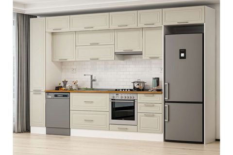 ALVİNKA 380X240 CM KLASİK MEBRAN MUTFAK DOLABI, MBB E90B40S50 1 MEBRAN KUMTAŞI MDF