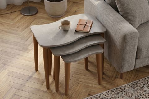GOFRATO ZİGON SEHPA, BETON DESEN