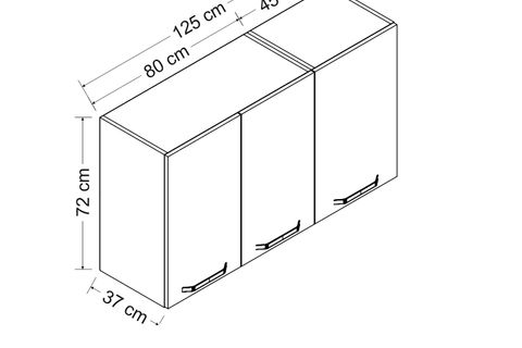 MİNAR 125 CM MUTFAK DOLABI BEYAZ 125-B1-ÜST MODÜL