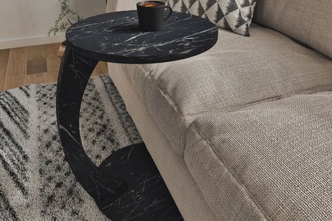 NOVA TEKERLEKLİ C SEHPA, SİYAH