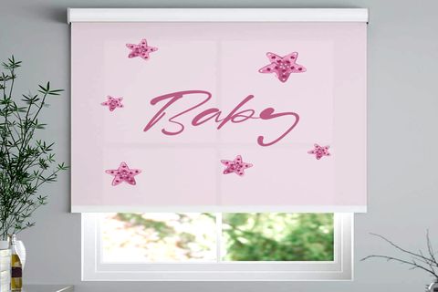 PEMBE BEBEK AHTAPOT DESENLİ DİJİTAL BASKILI ÇOCUK ODASI STORE PERDE 270X200