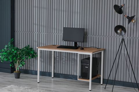 ARPELİA BİLGİSAYAR MASASI KASA RAFLI, BEYAZ, 125 CM
