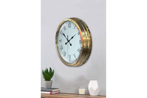 GOLD ŞIK METAL ROMA RAKAMLI DUVAR SAATİ 40 CM