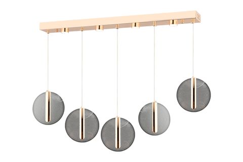 DUSTİN BEŞLİ KRİSTAL LEDLİ SARKIT AVİZE, GOLD